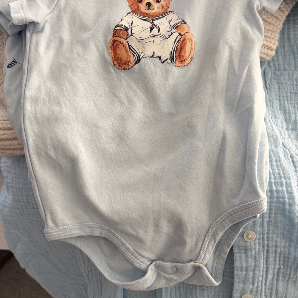 Polo by Ralph Lauren Light Blue Baby One Piece Set - Picture 5 of 7